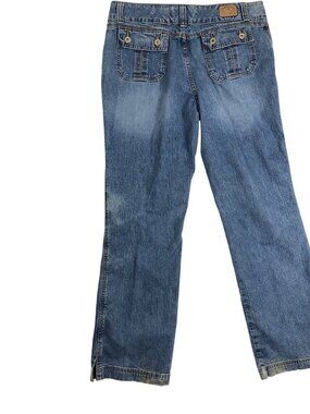 Hydraulic Jeans Womens 13/14 Distressed Flare Relaxed Fit Knotched Straight Leg